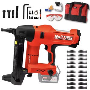20V Cordless Electric Concrete Nail Gun – Brushless Power Nailer Kit with Accessories
