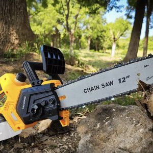 12-Inch Brushless Cordless Chainsaw – 3800RPM Electric Chain Saw with 2×4.0Ah Batteries and Charger